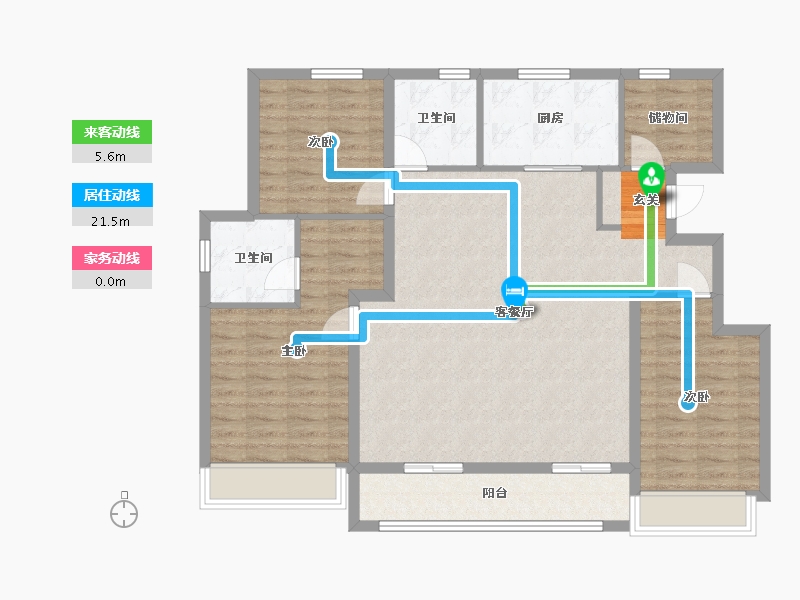 浙江省-宁波市-绿城招商・明月江南-110.73-户型库-动静线