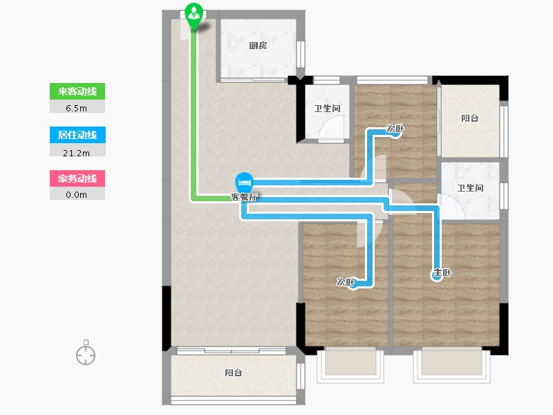 湖南省-郴州市-竹园新城-86.19-户型库-动静线