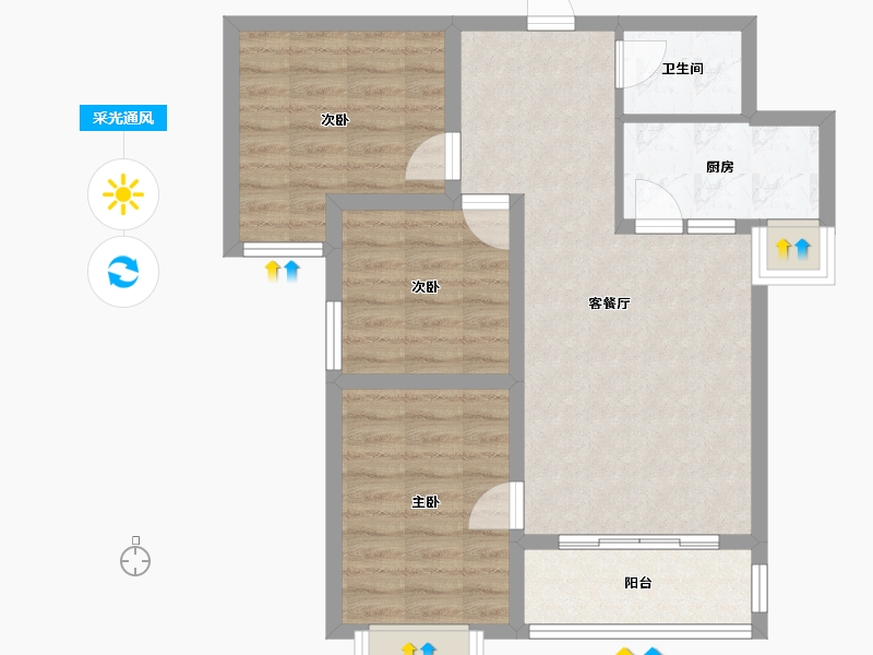 河北省-石家庄市-新合作广场-70.92-户型库-采光通风