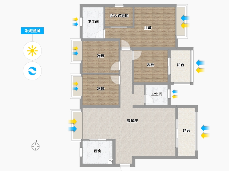 湖北省-襄阳市-东津世纪-112.07-户型库-采光通风