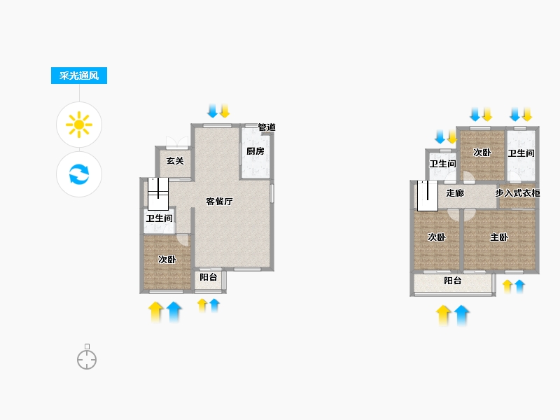 浙江省-台州市-中梁天昱-150.20-户型库-采光通风