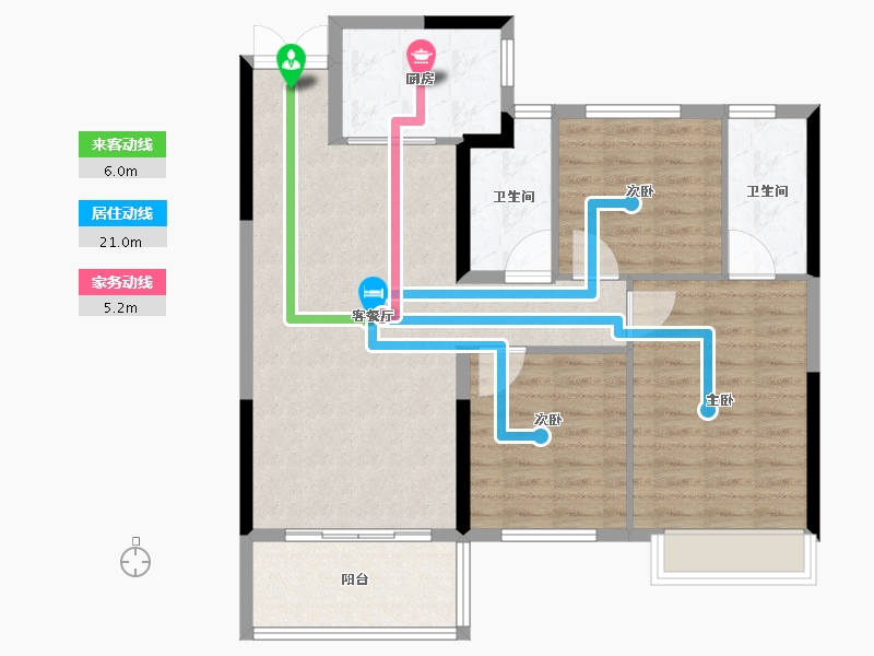 湖北省-黄石市-一品人家-95.69-户型库-动静线