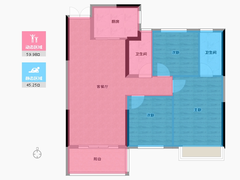 湖北省-黄石市-一品人家-95.69-户型库-动静分区