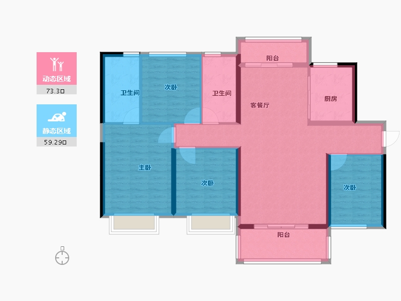 广东省-广州市-朗云花园-120.00-户型库-动静分区