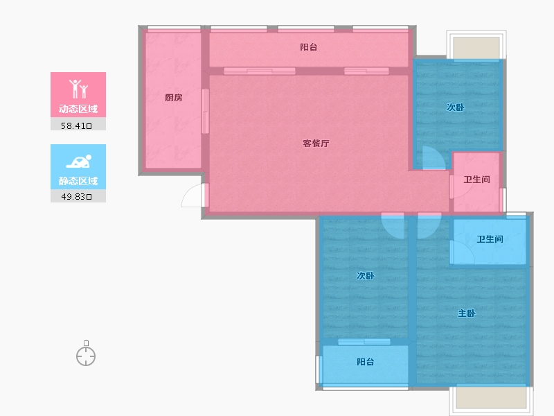 湖南省-怀化市-飞达新世纪-96.94-户型库-动静分区