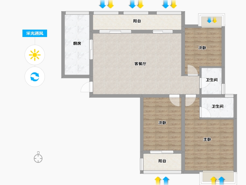 湖南省-怀化市-飞达新世纪-96.94-户型库-采光通风