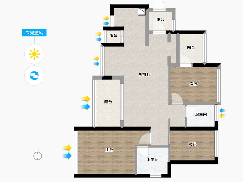 广东省-深圳市-天汇城二期-79.47-户型库-采光通风