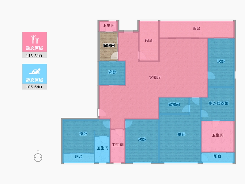 上海-上海市-华润外滩九里-209.07-户型库-动静分区