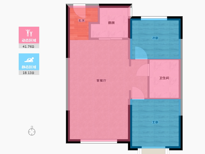 黑龙江省-哈尔滨市-融创・达仁印象宸院-53.82-户型库-动静分区