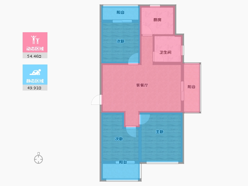 安徽省-淮北市-辉业家园-93.00-户型库-动静分区