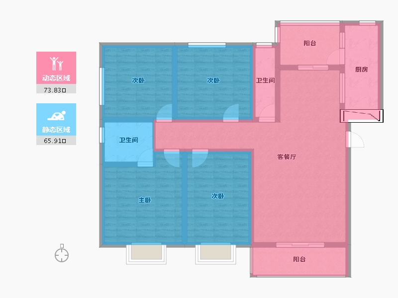 陕西省-西安市-安成御花园-124.32-户型库-动静分区