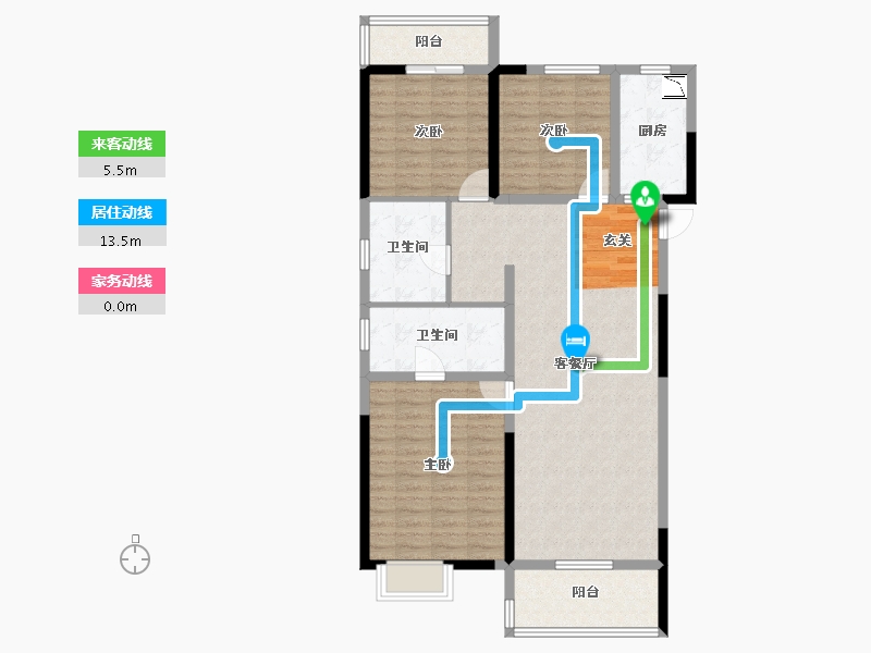 湖北省-武汉市-电建地产�吃糜�府-104.57-户型库-动静线