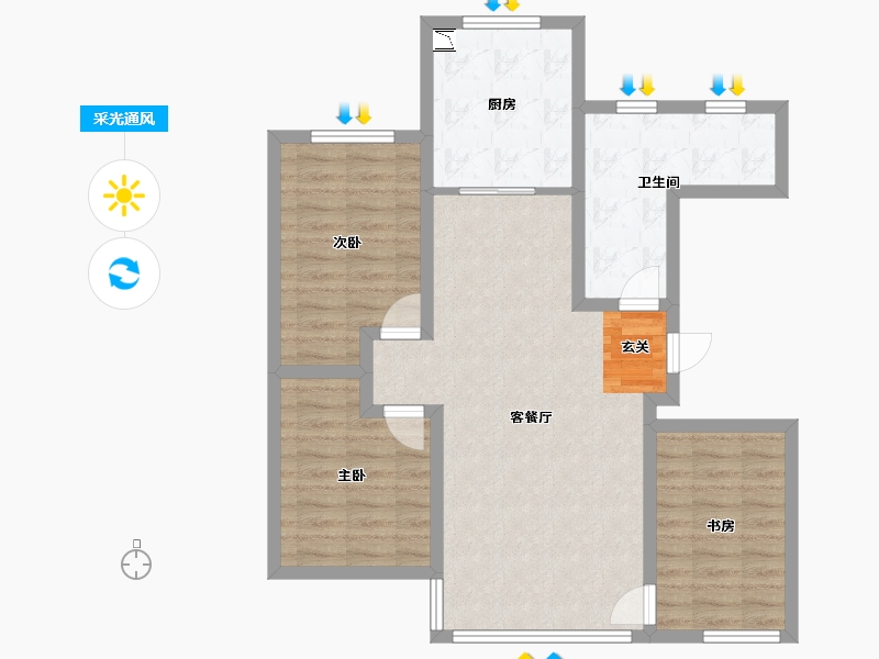 甘肃省-张掖市-馨月湖-83.80-户型库-采光通风