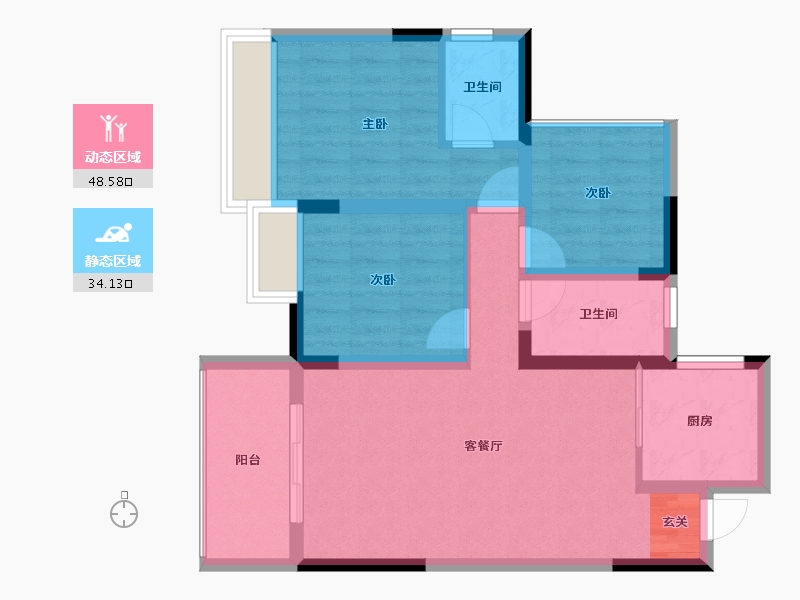 四川省-达州市-龙湾新城-73.39-户型库-动静分区