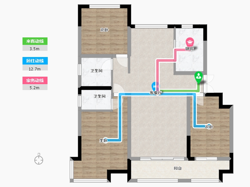 山东省-泰安市-帝景郦城-99.28-户型库-动静线