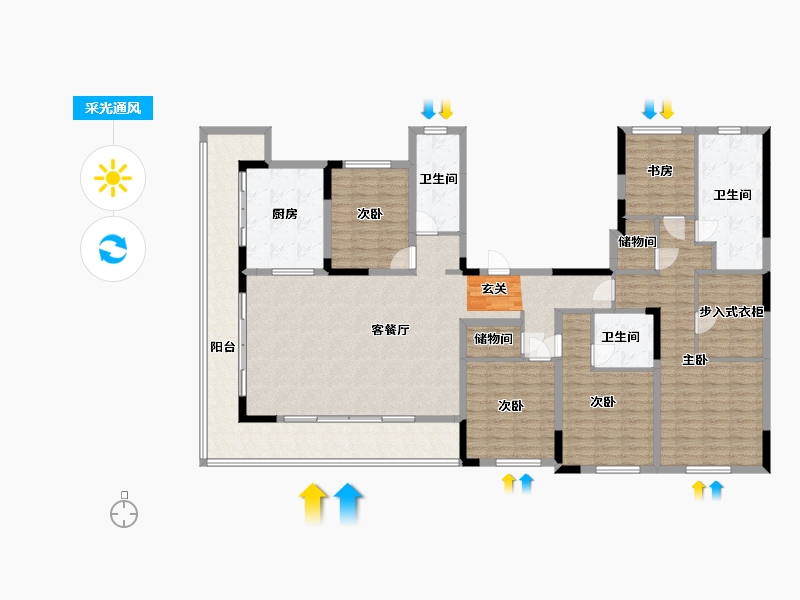 浙江省-宁波市-融创慈澜府-189.44-户型库-采光通风