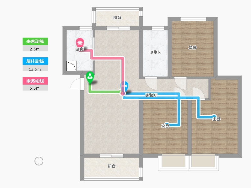 河南省-漯河市-城市花园1期-80.87-户型库-动静线