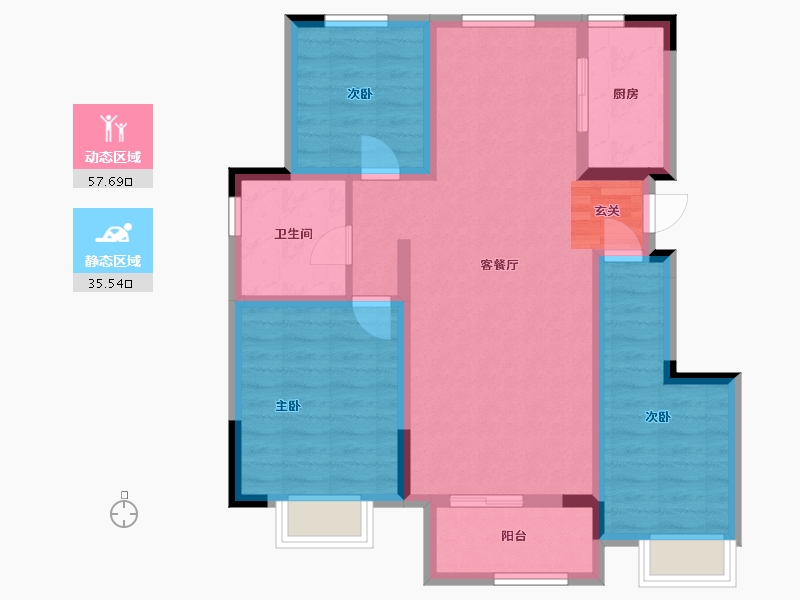 安徽省-合肥市-信达万振东方樾府-82.58-户型库-动静分区