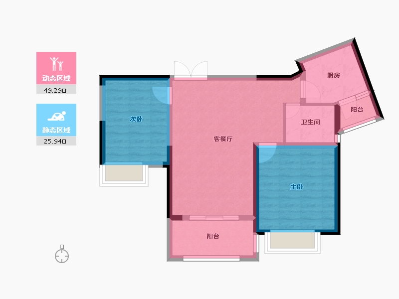 江西省-南昌市-朝阳印象-67.07-户型库-动静分区