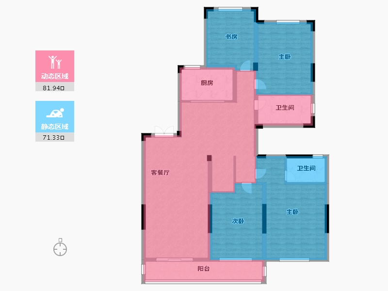 江苏省-无锡市-嘉福花园洋房-137.99-户型库-动静分区