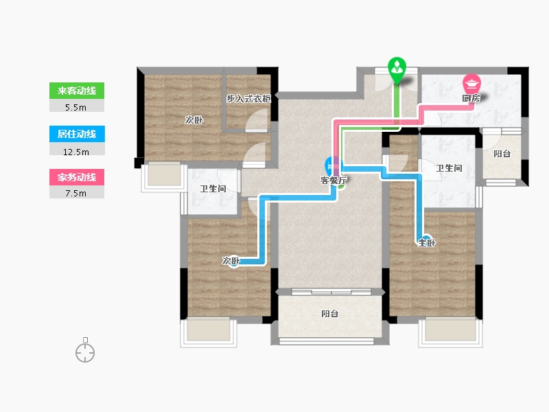 四川省-德阳市-百家堂.意品-90.67-户型库-动静线