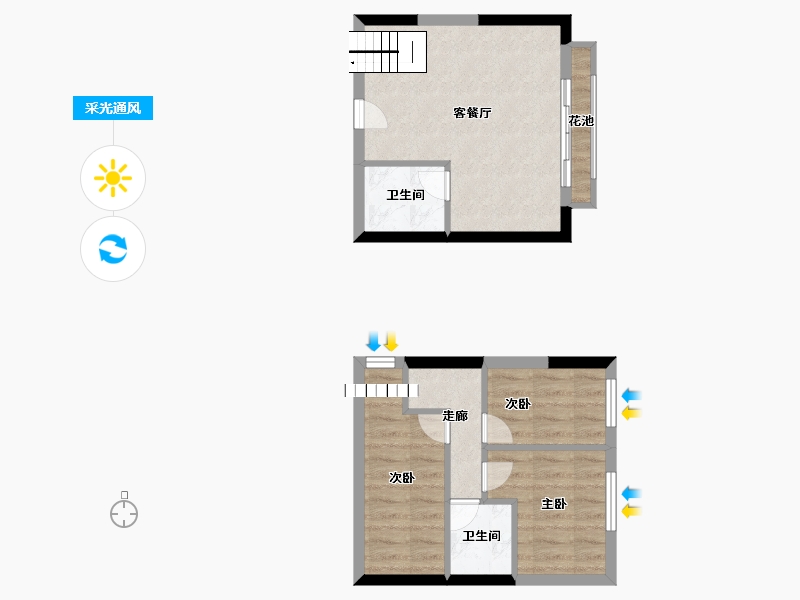 广东省-广州市-壹城广场-51.00-户型库-采光通风