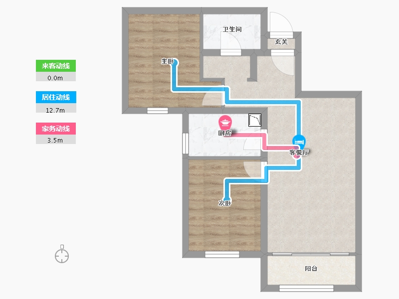 北京-北京市-诺德彩园-58.44-户型库-动静线