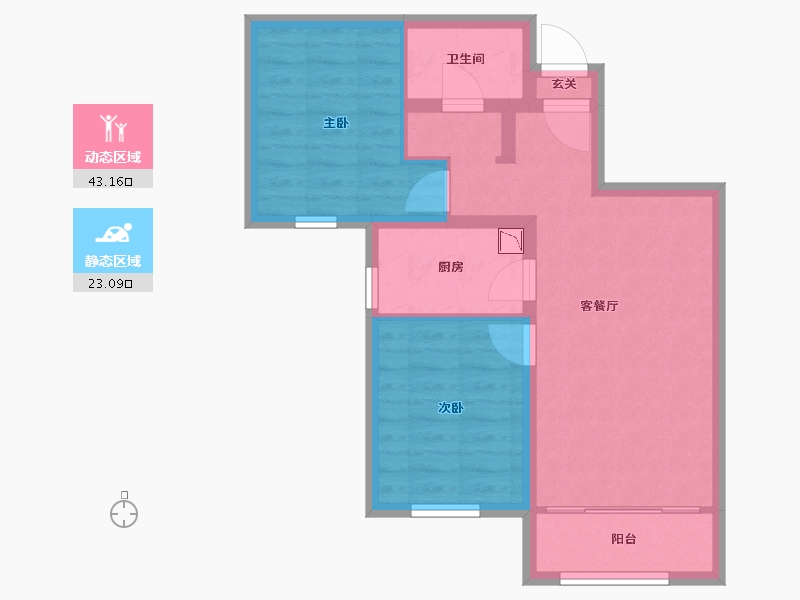 北京-北京市-诺德彩园-58.44-户型库-动静分区