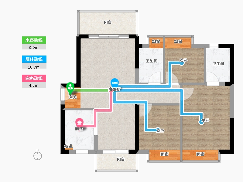 广东省-东莞市-皇庭峰景壹号-77.07-户型库-动静线