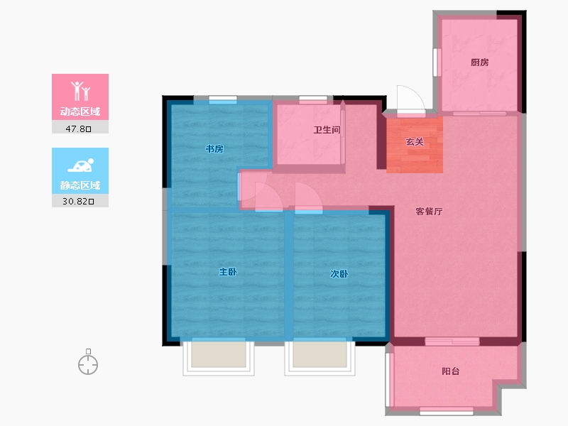 安徽省-合肥市-中国铁建清溪国际・樾园-69.34-户型库-动静分区