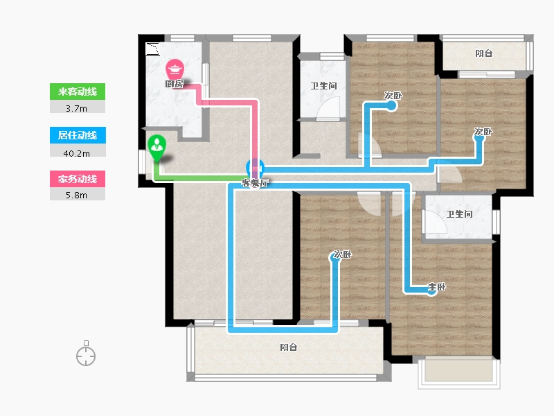 福建省-漳州市-正得格林兰锦-114.22-户型库-动静线