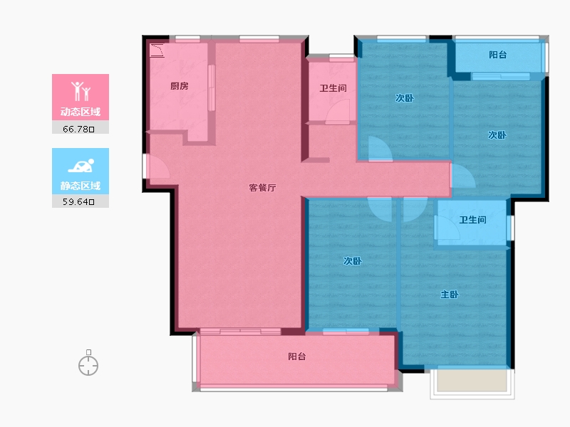 福建省-漳州市-正得格林兰锦-114.22-户型库-动静分区