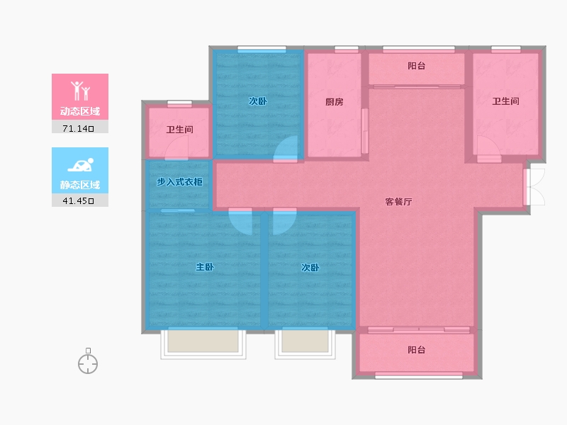 河南省-三门峡市-八方书香苑-100.44-户型库-动静分区