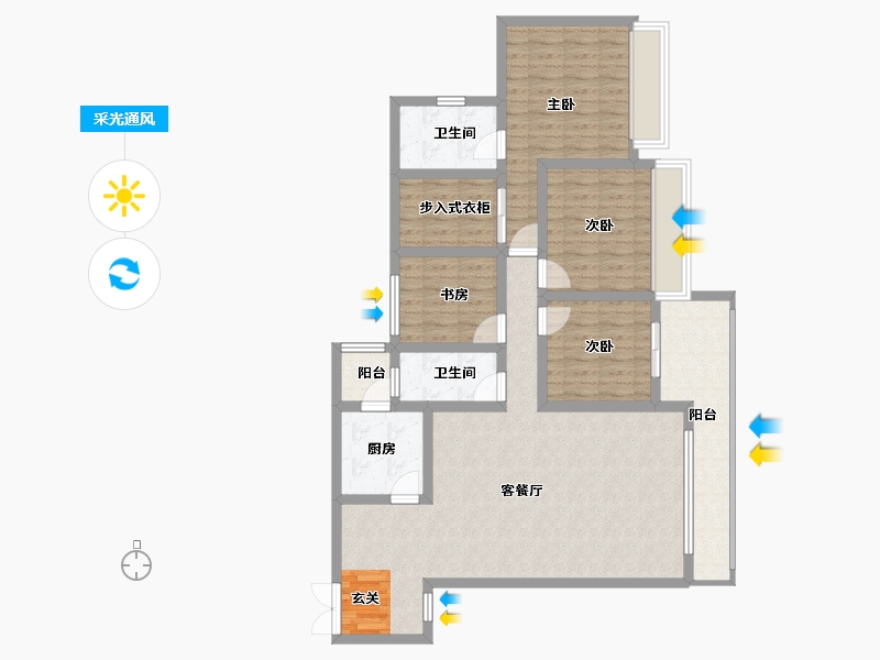 贵州省-黔南布依族苗族自治州-水岸铭门-115.47-户型库-采光通风