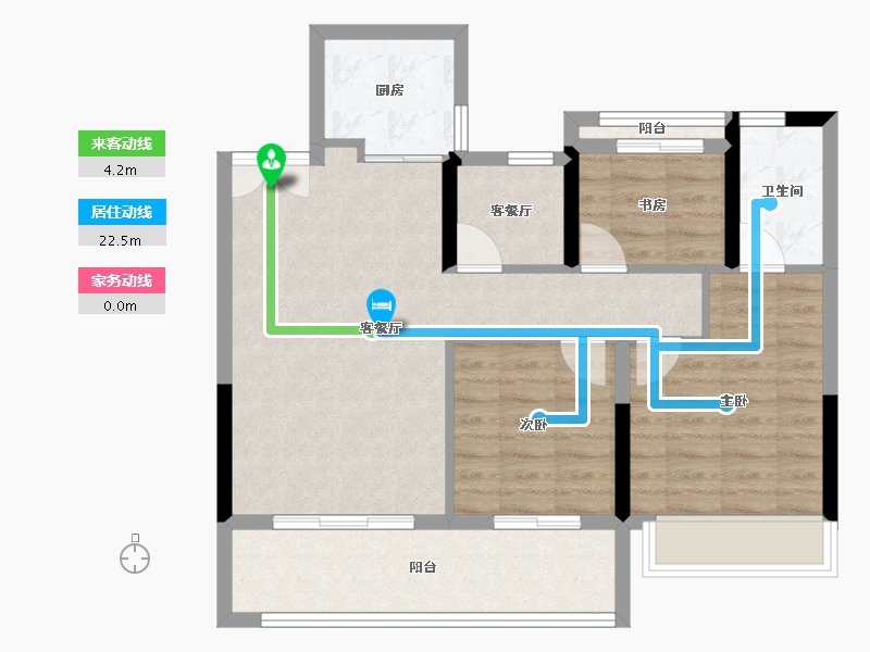 浙江省-温州市-瑞锦园-77.20-户型库-动静线