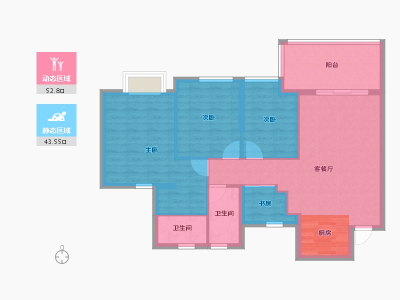 福建省-福州市-三木公园里-86.70-户型库-动静分区