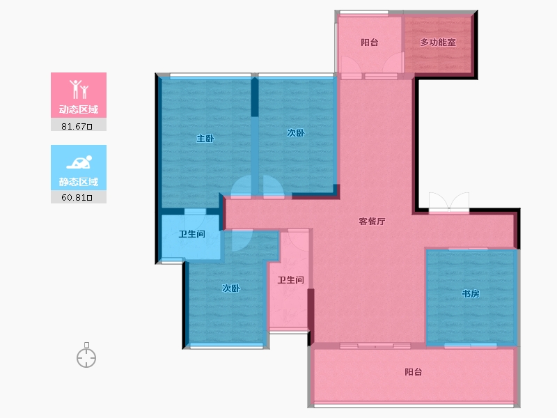 云南省-昭通市-合景启城  红星美凯龙-128.40-户型库-动静分区