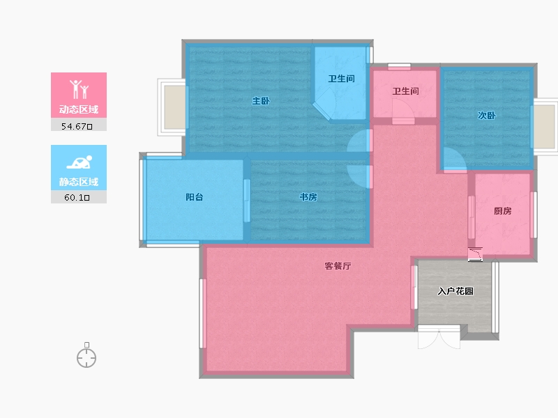 四川省-成都市-锦江区领域小区-108.88-户型库-动静分区