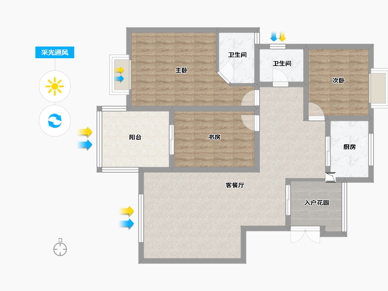 四川省-成都市-锦江区领域小区-108.88-户型库-采光通风