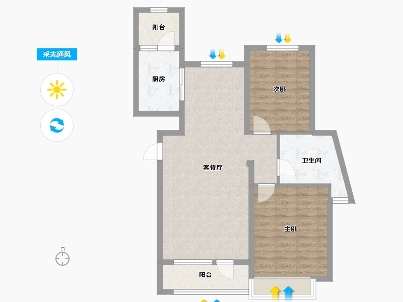 辽宁省-大连市-龙湖舜山府-78.29-户型库-采光通风