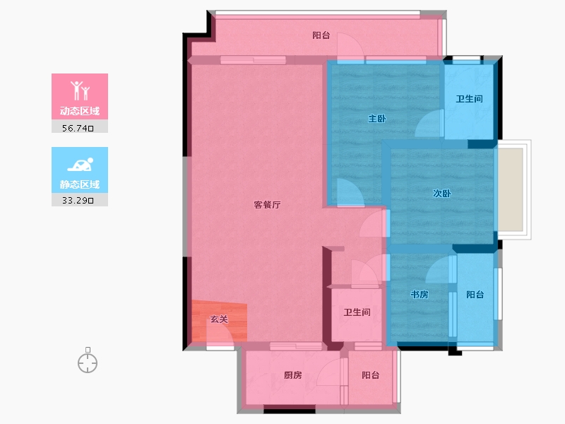 四川省-成都市-逸山公馆-78.69-户型库-动静分区