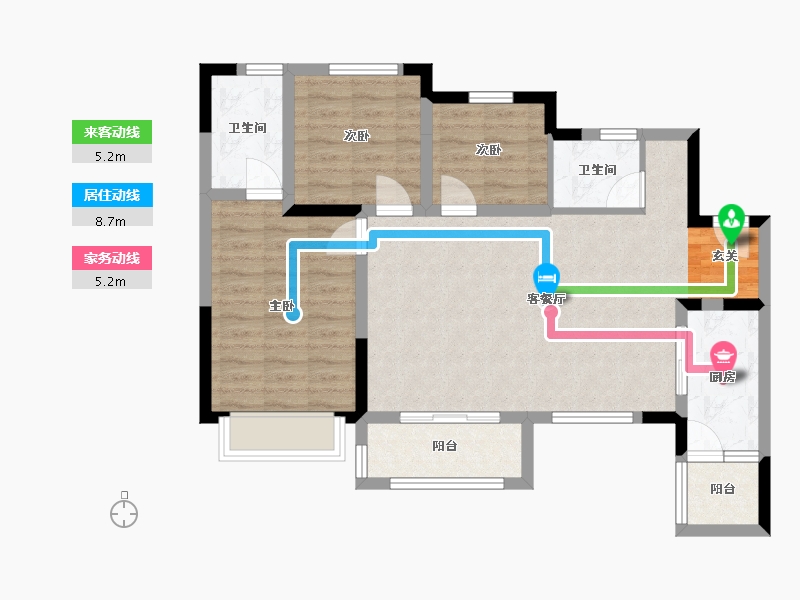 四川省-成都市-融创�Z凌溪-79.99-户型库-动静线