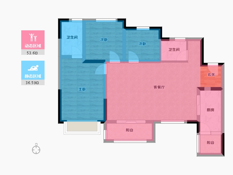 四川省-成都市-融创�Z凌溪-79.99-户型库-动静分区