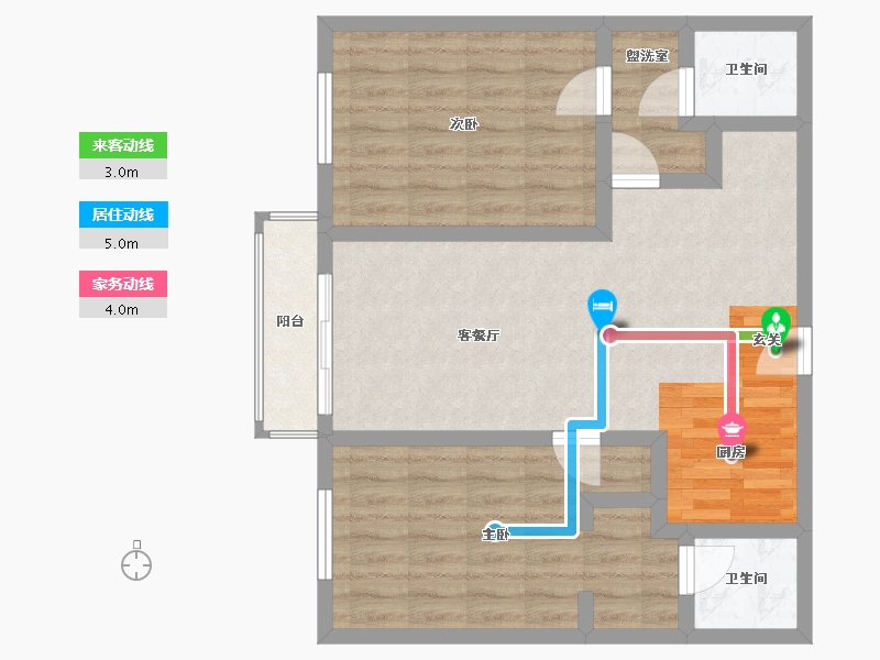 California-Los Angeles-Catalina Gardens-72.98-户型库-动静线