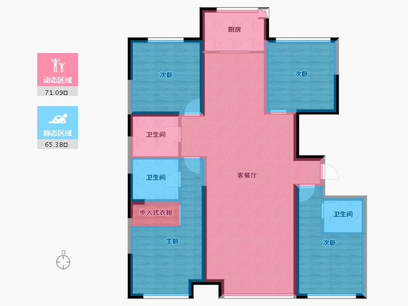 内蒙古自治区-包头市-锦尚国际-122.43-户型库-动静分区