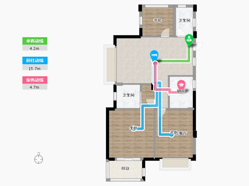 浙江省-杭州市-余庭-85.00-户型库-动静线