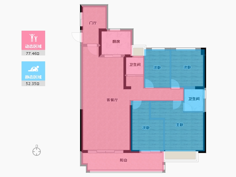 广西壮族自治区-玉林市-碧桂园御东府-117.51-户型库-动静分区