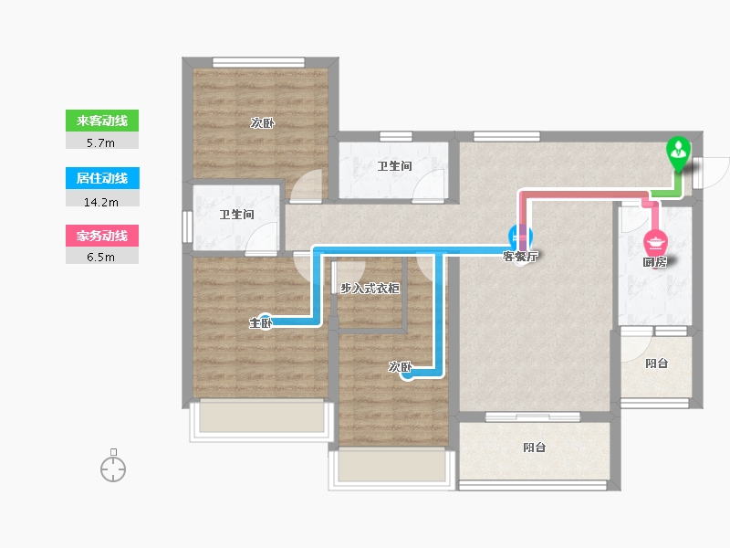 四川省-绵阳市-半山华府-88.89-户型库-动静线