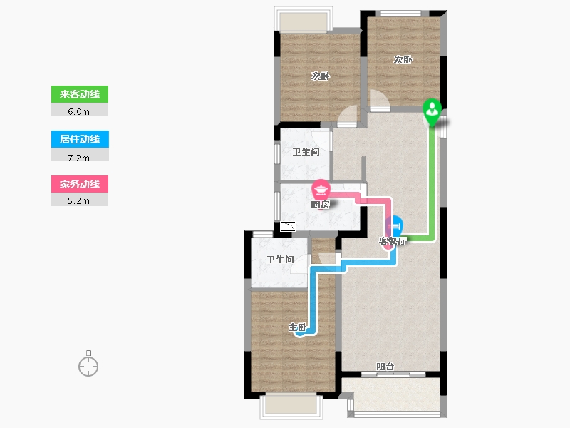 江苏省-泰州市-世纪家园公园里-99.99-户型库-动静线