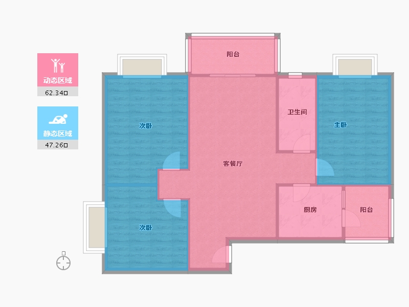 四川省-成都市-东林小区-100.68-户型库-动静分区